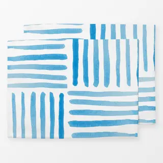 Tischset blaues Streifenmuster Sommer