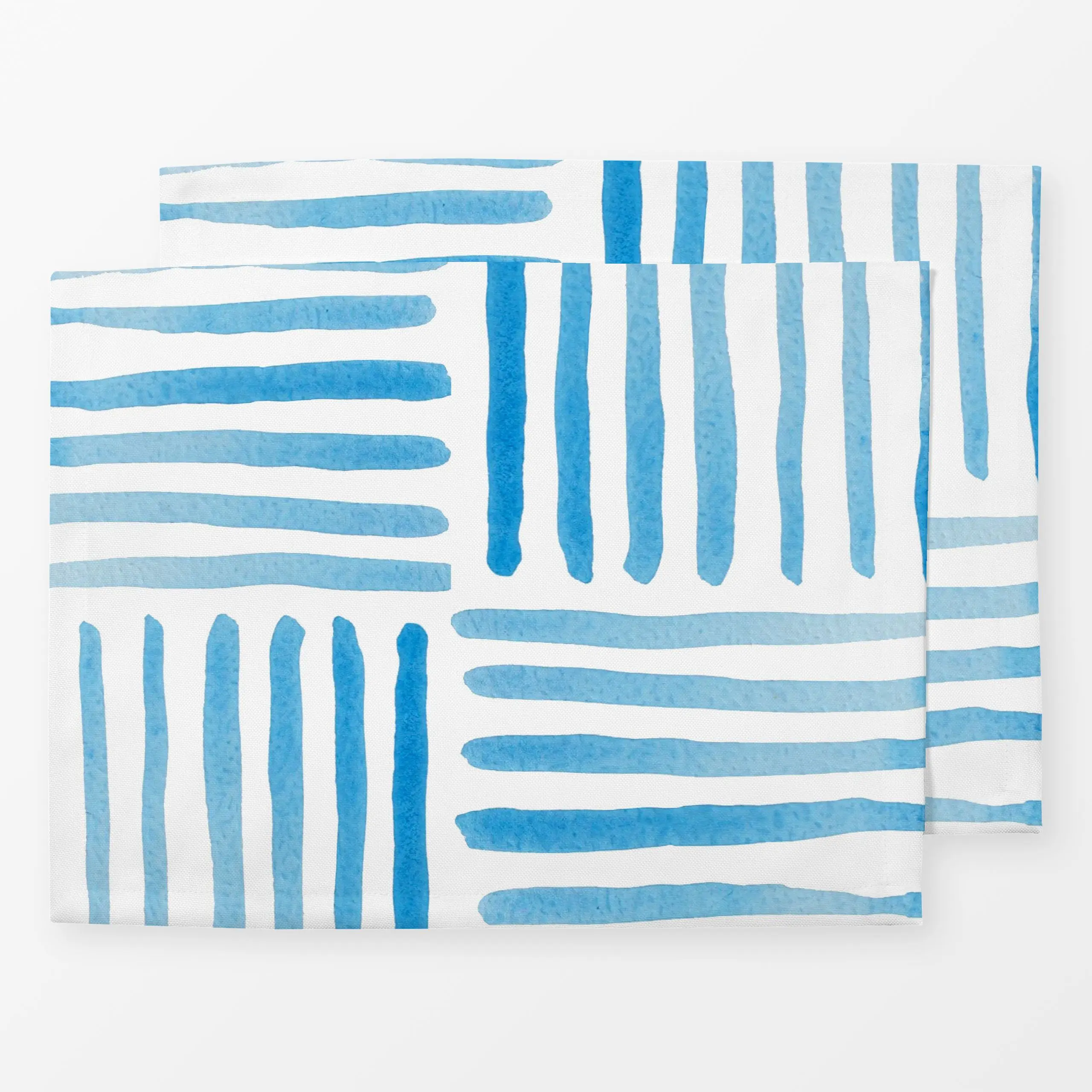 Tischset blaues Streifenmuster Sommer, gemustert, Sommer, von Iris Knabenschuh Textildesign