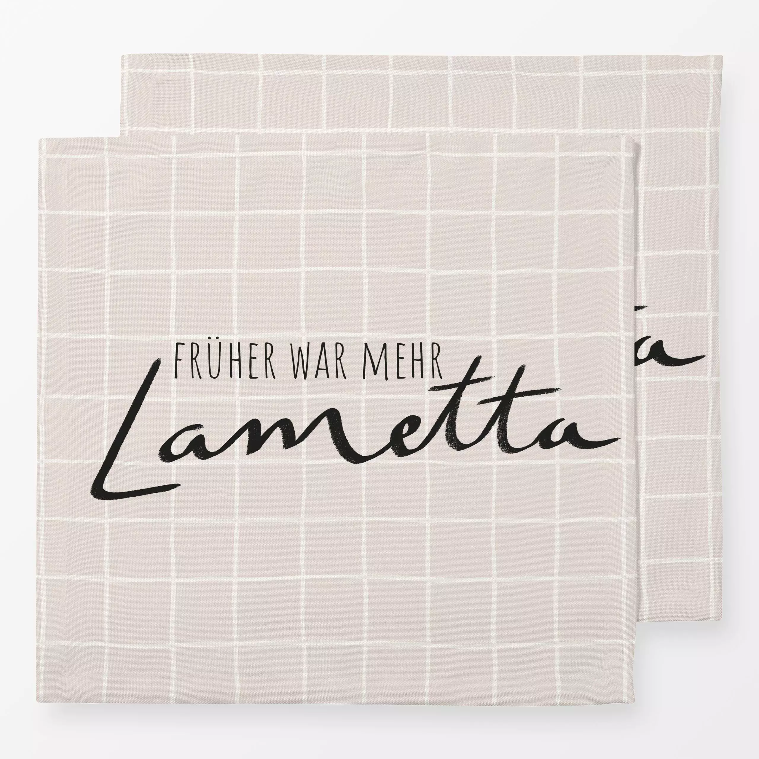 Servietten Mehr Lametta Karo - Sprüche & Schriftzüge, Weihnachten - von „Studio Kesse"; Merry Christmas, Weihnachten, typogr...