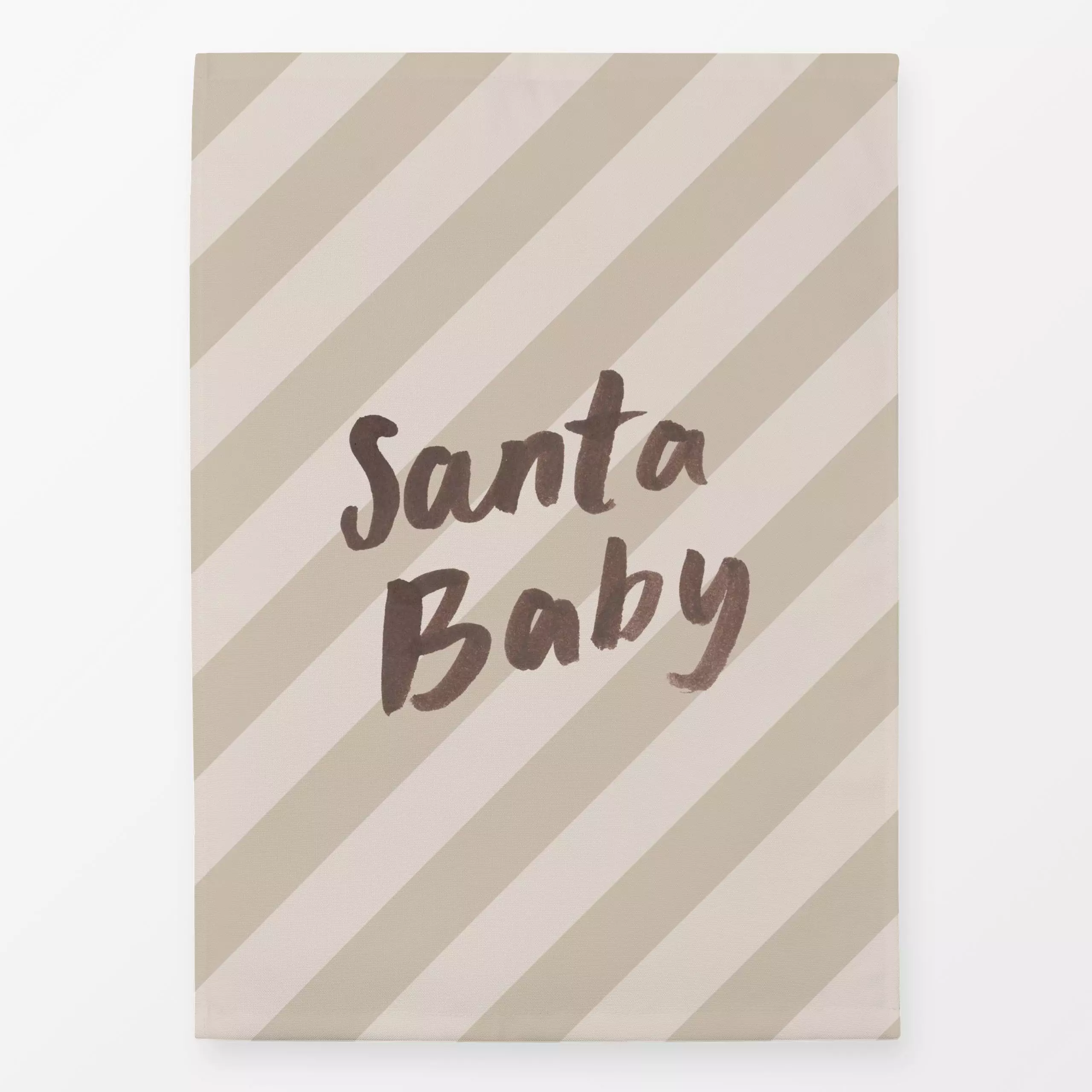 Geschirrtücher Santa Baby Umbra - Weihnachten, Anlässe - von „Kruth Design"; Streifen, Weihnachtsmann, Weihnachten, typograf...