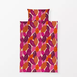 Bettwäsche Blätter pink