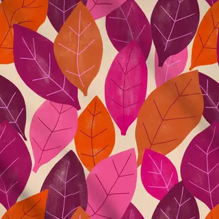 Meterware Blätter pink