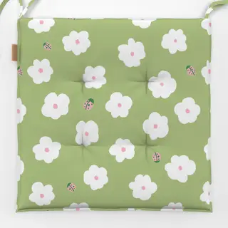 Sitzkissen Blumen und Marienkäfer