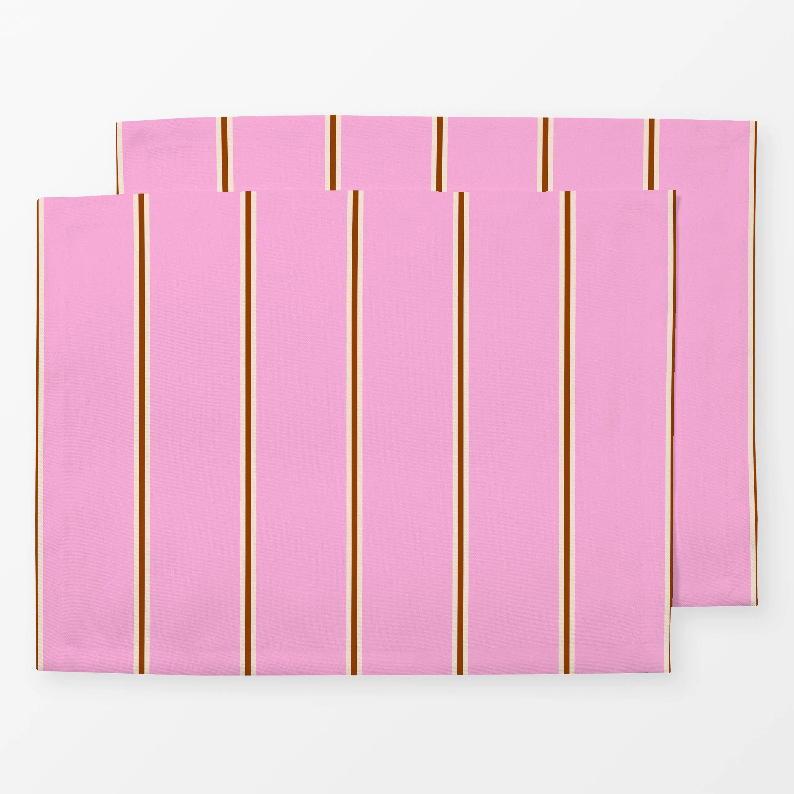 Tischset Streifen Rosa & Braun - Symbole & Muster - von „Maren Gross "; minimal, Streifen, Bettwaesche, Nadelstreifen, meter...