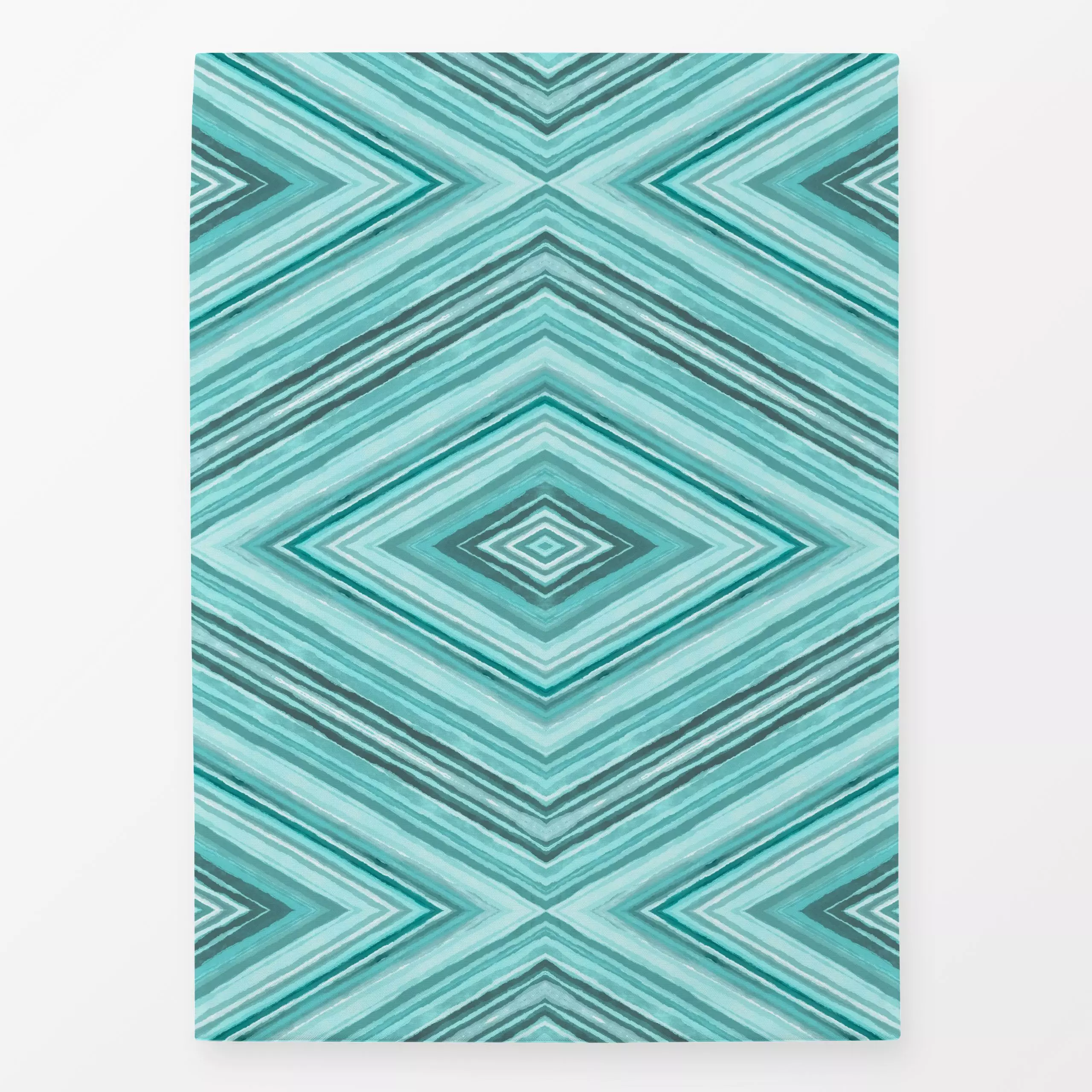 Geschirrtücher Watercolor Rhombus Mint - Symbole & Muster - von „Andrea Haase"; Muster, Wasserfarben, Streifen, Geometrisch,...