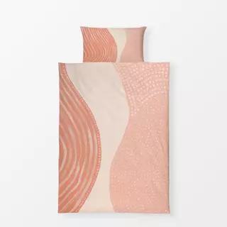 Bettwäsche Pastel pink lines dots