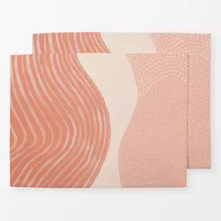 Tischset Pastel pink lines dots