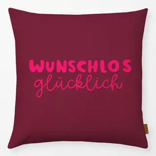 Kissen Wunschlos Glücklich pink rot