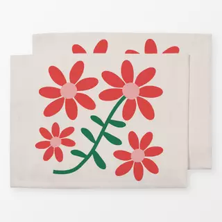 Tischset Flowers 2 Red Green