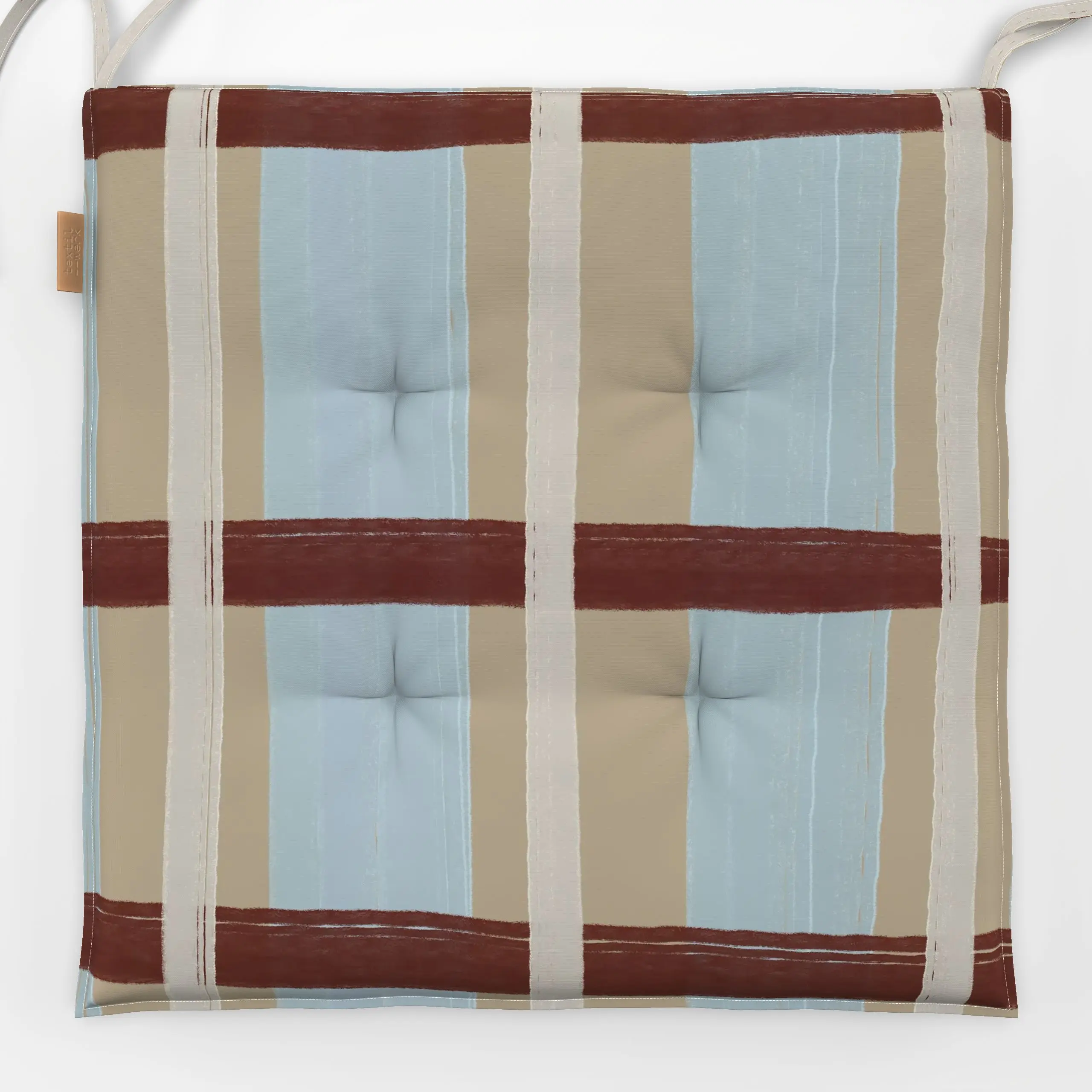 Sitzkissen Mid Century Modern Checkered - Symbole & Muster - von „KunstbyStephie"; Retro, 70s, paint, checkered, retromuster...