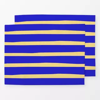 Tischset Bold stripes blue yellow