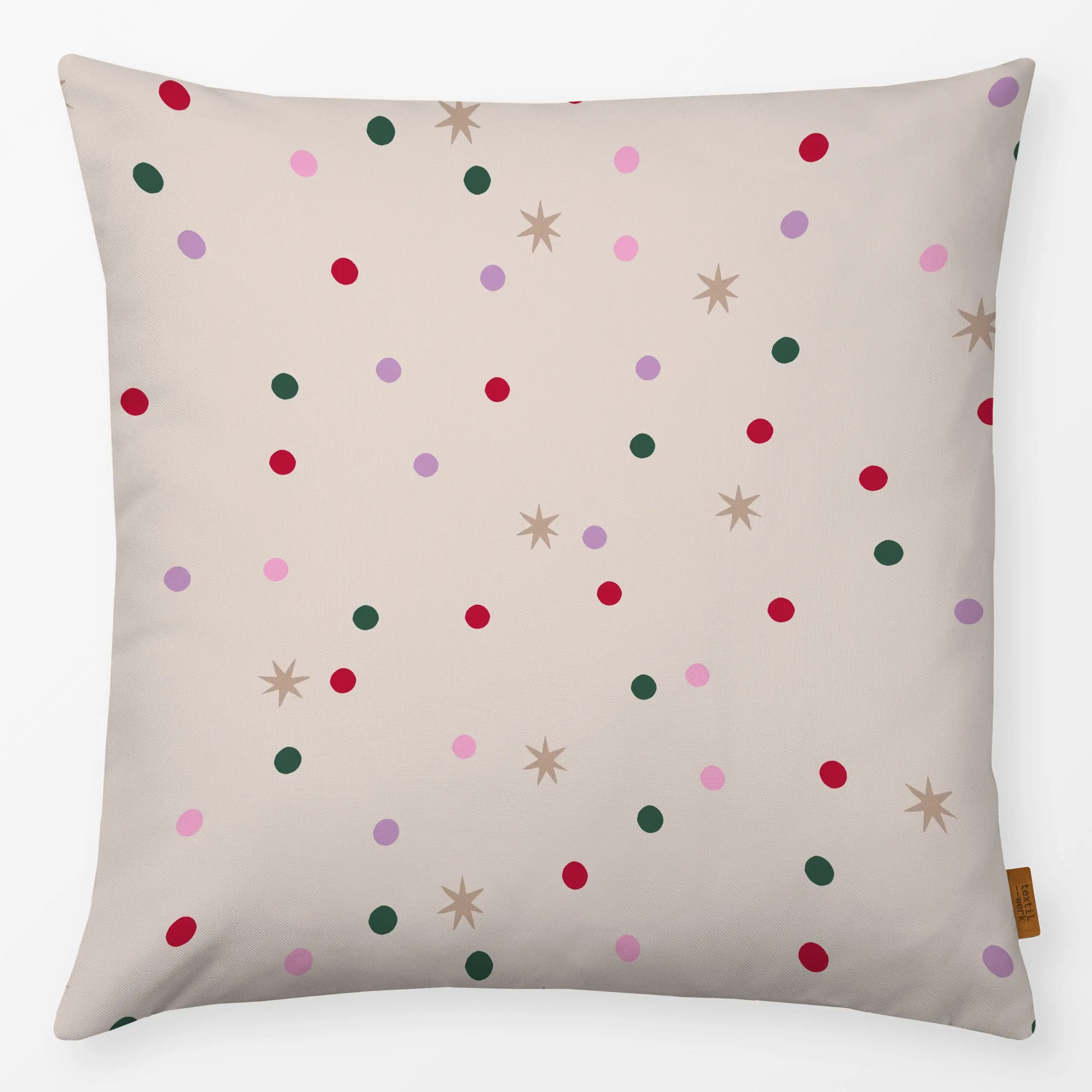 Kissen Punkte Sterne bunt - Weihnachten, Winter, Symbole & Muster - von „Studio Kesse"