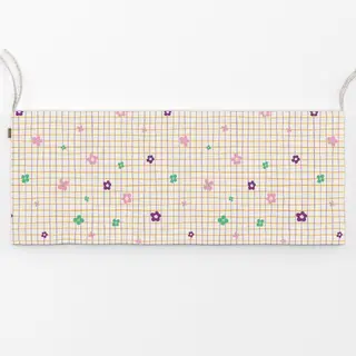 Bankauflage Karo mit Blumen - Magic