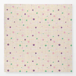 Tischdecke Karo mit Blumen - Magic