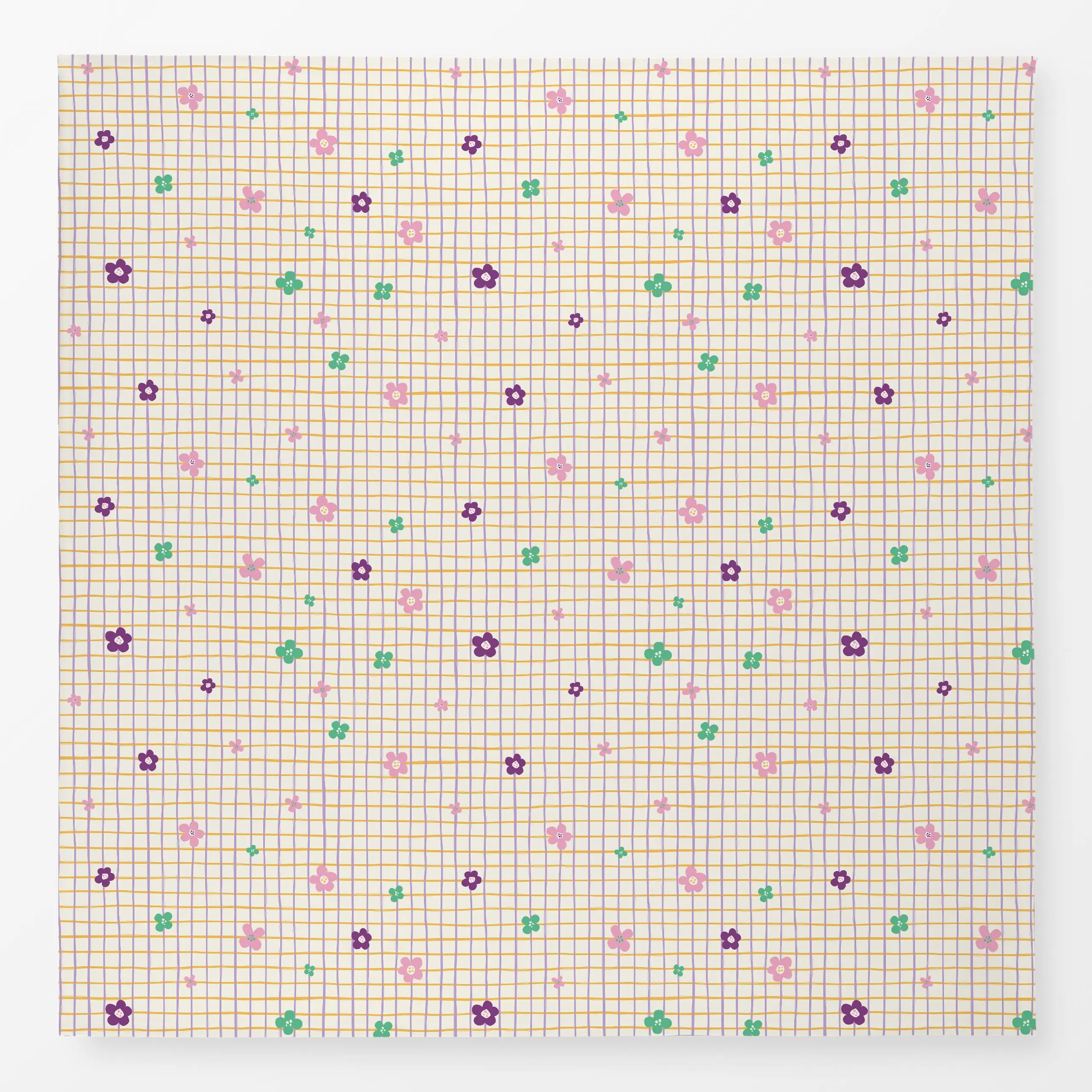 Tischdecke Karo mit Blumen - Magic - Frühling, Symbole & Muster, Ostern - von „Heyduda“; Muster, Blumen, Garten, Blüten, Ost...