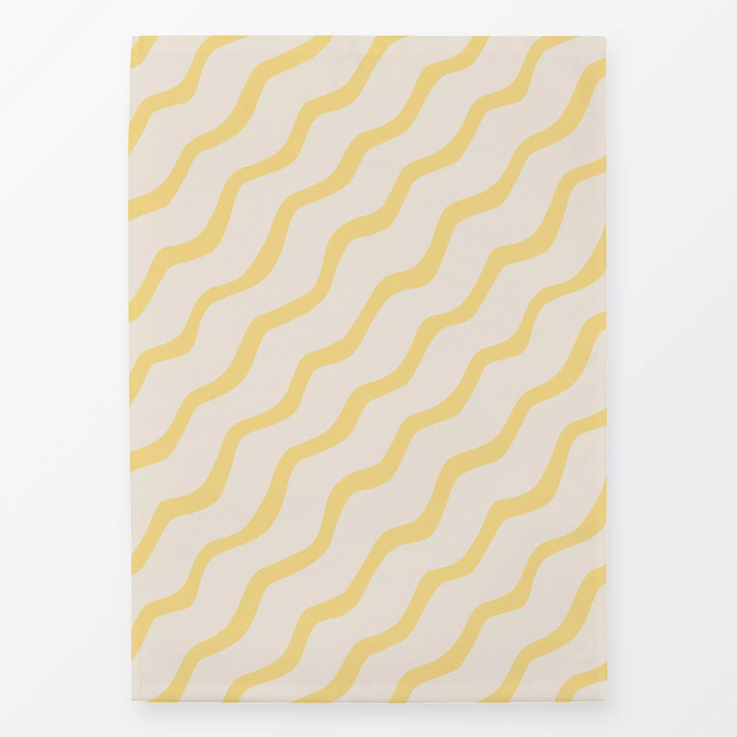 Geschirrtücher Wellen Diagonal Gelb - Symbole & Muster - von „Studio Kesse"; Linien, Streifen, Sonne, Sommer, wellen, gelb, ...