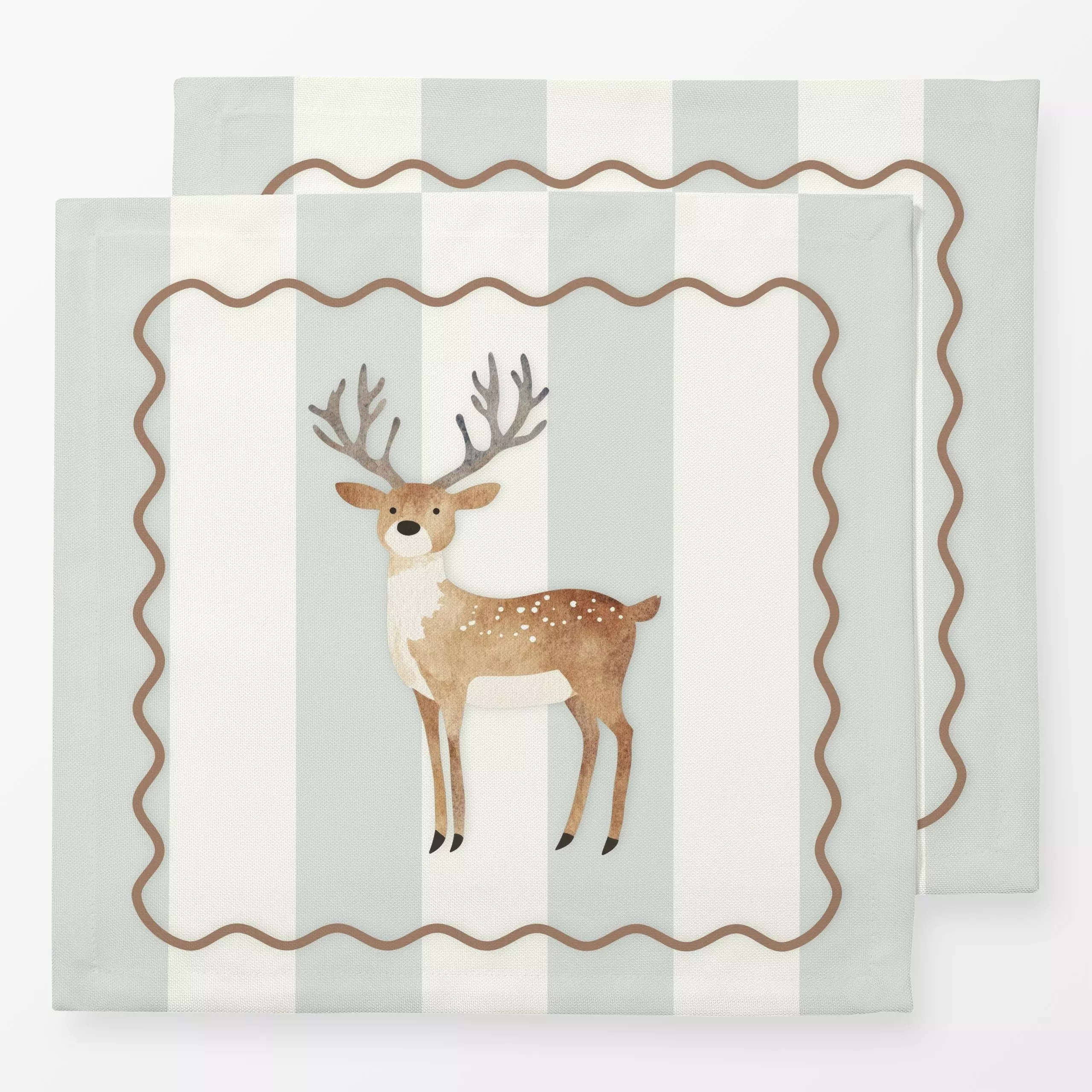 Servietten Cozy XMas Niedicher Hirsch - Tiere, Weihnachten - von „Monika Strigel"; boho, Cozy, Rentier, Weihnachten, Hirsch,...