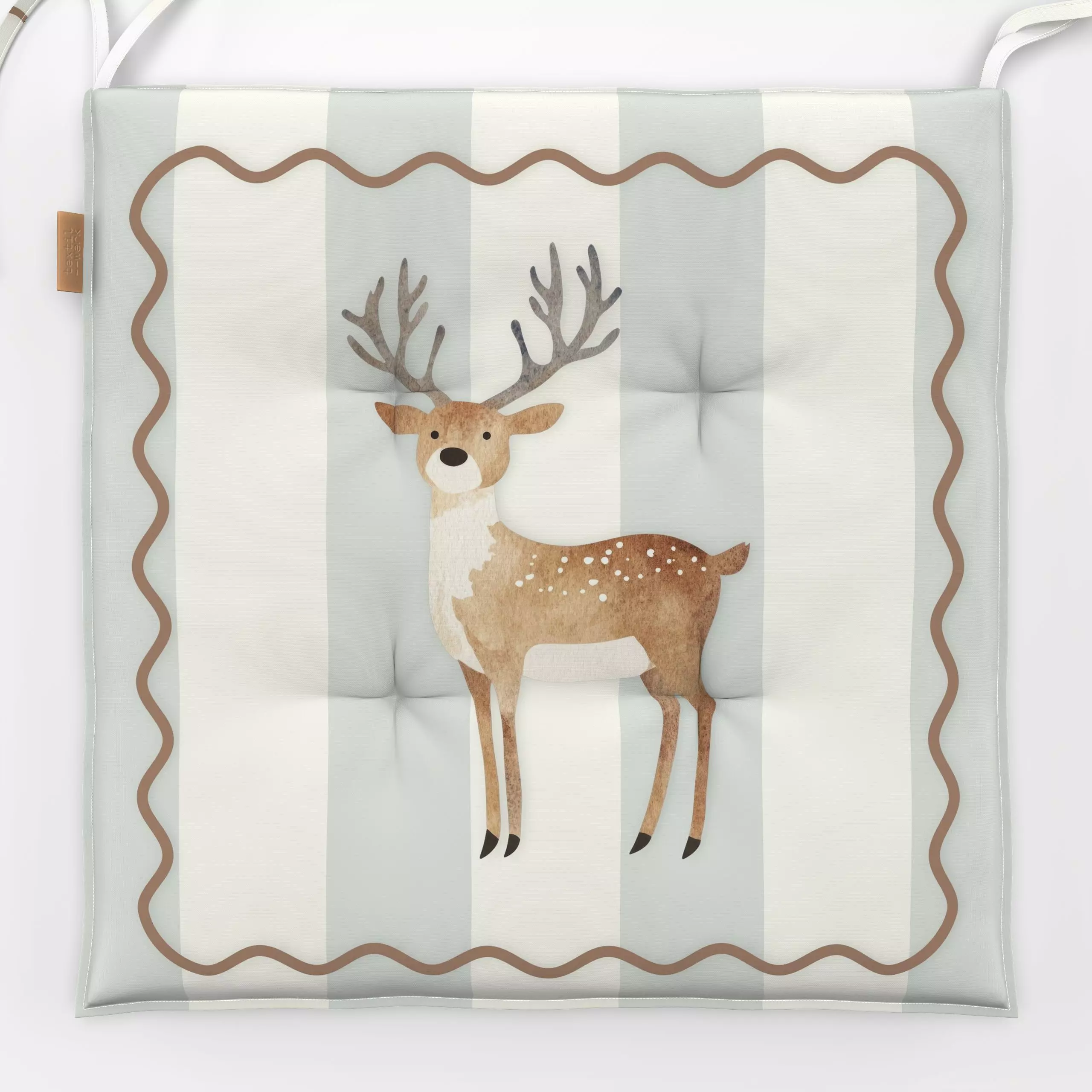 Sitzkissen Cozy XMas Niedicher Hirsch - Tiere, Weihnachten - von „Monika Strigel"; boho, Cozy, Rentier, Weihnachten, Hirsch,...