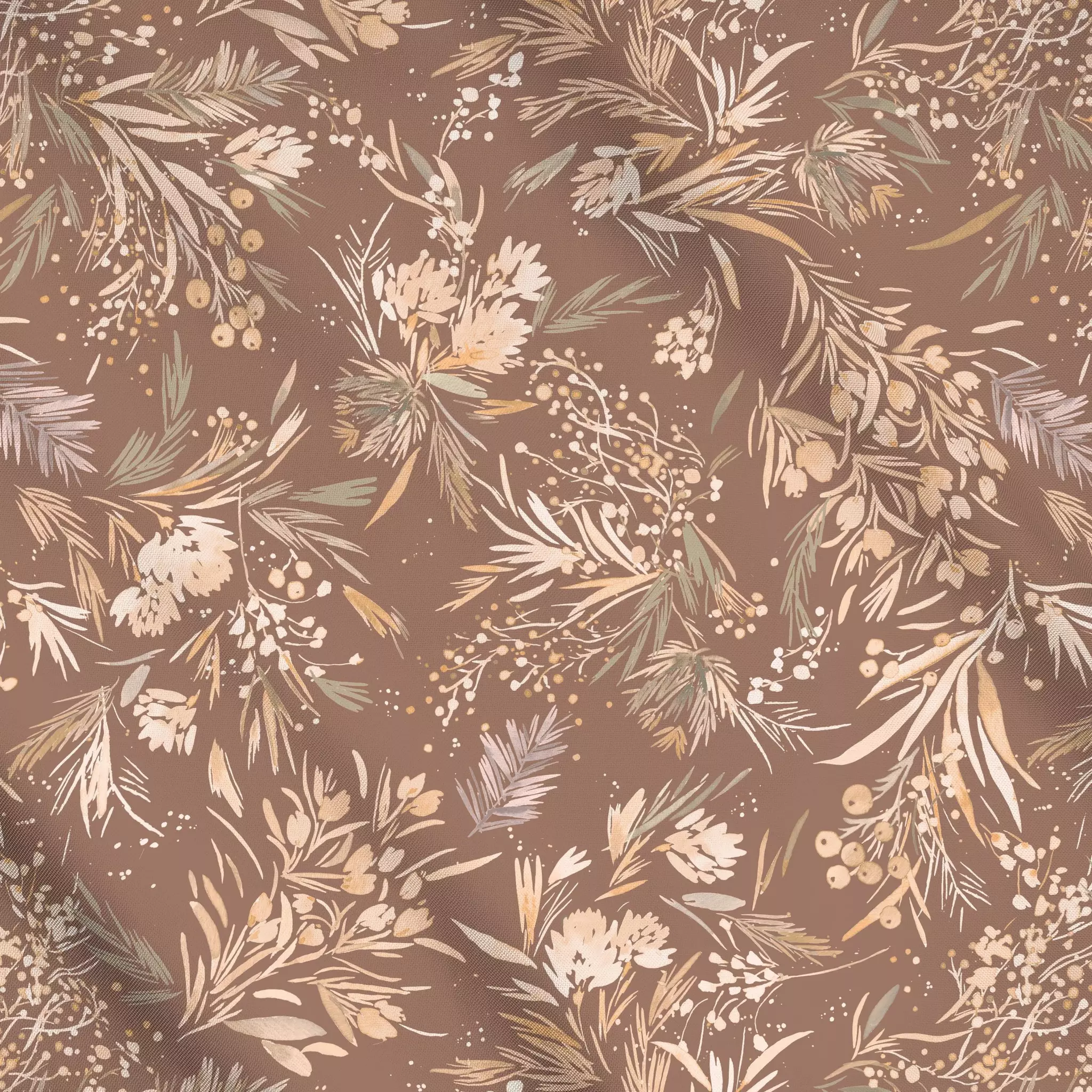 Meterware Festive Floral Mocha Mousse Festive Floral Mocha Mousse