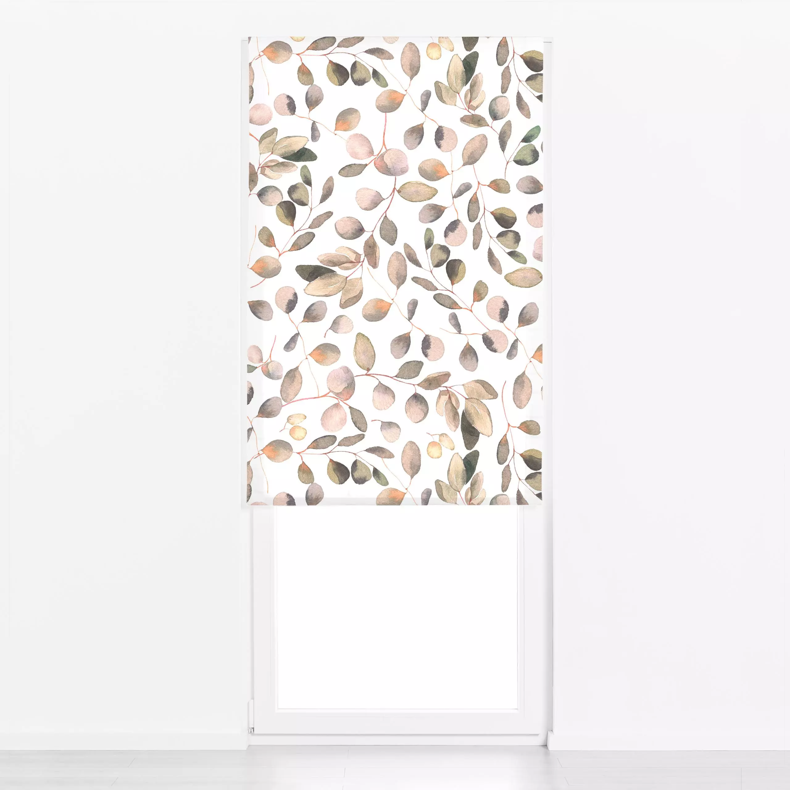 Raffrollo Gold Eukalyptus Blätter - Blumen & Florales, Pflanzen & Botanik - von „Uta Naumann"; boho, Blatt, Blätter, Zweige,...