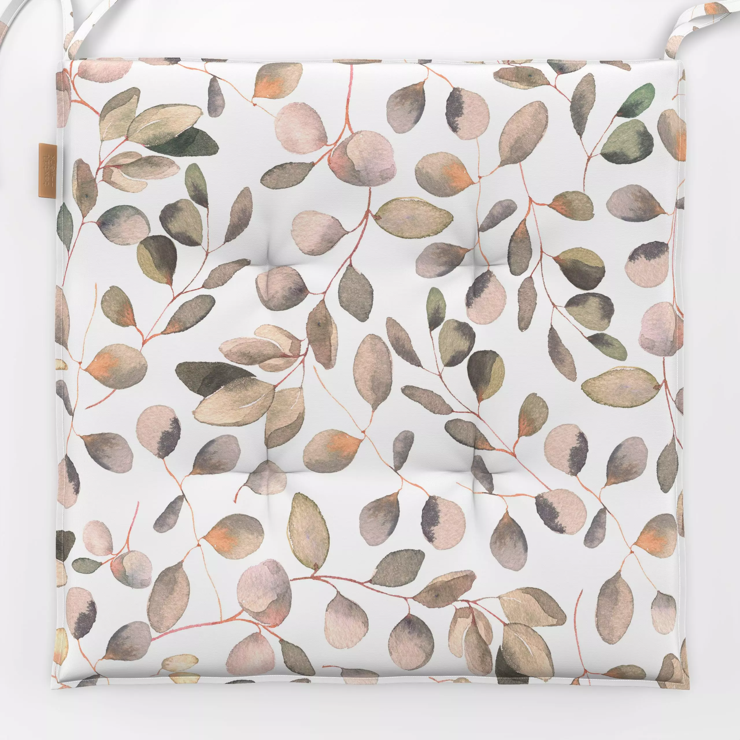 Sitzkissen Gold Eukalyptus Blätter - Blumen & Florales, Pflanzen & Botanik - von „Uta Naumann"; boho, Blatt, Blätter, Zweige...