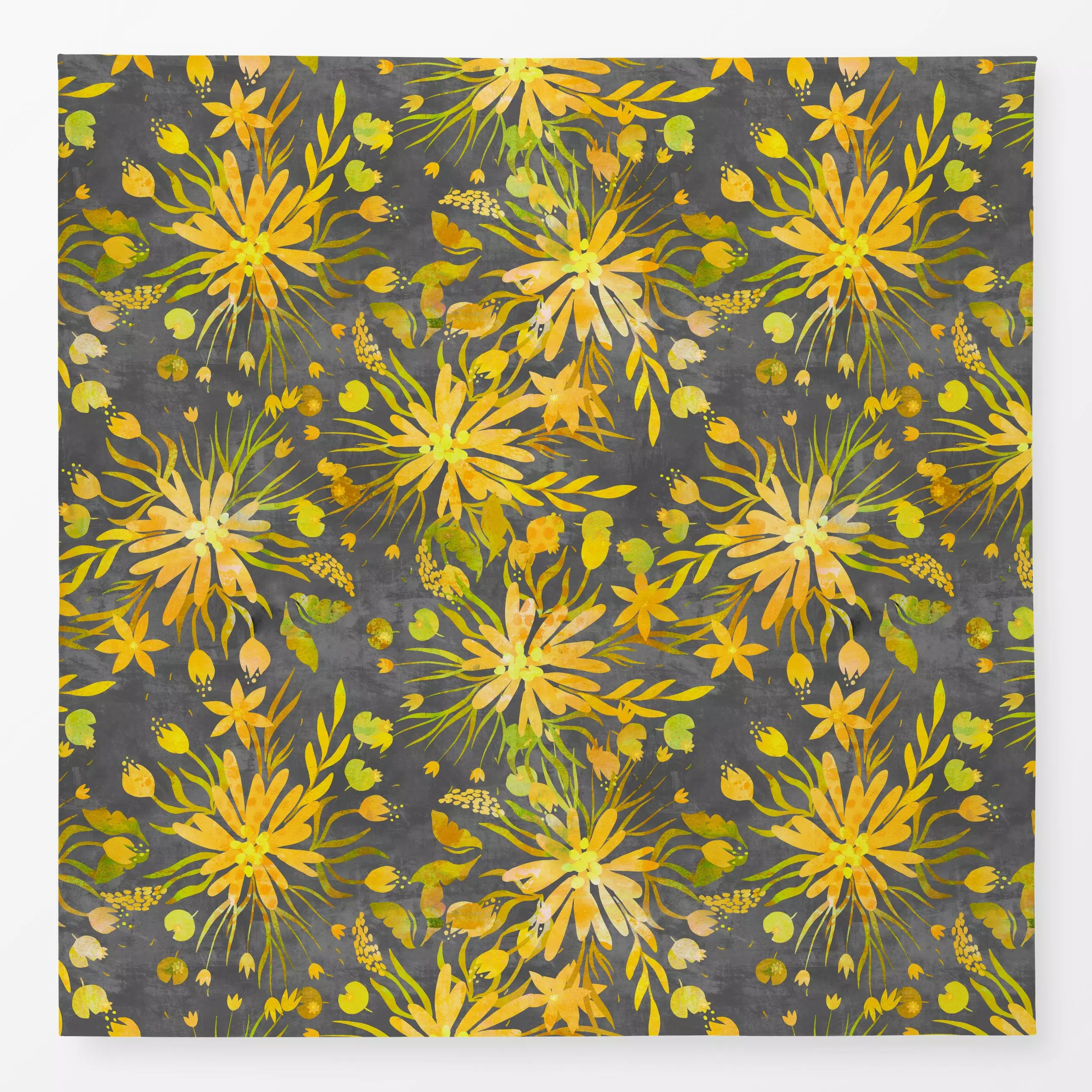 Tischdecke Yellow Flower Fantasy - Blumen & Florales, Pflanzen & Botanik - von „Andrea Haase"; Natur, Sommerblumen, Sommer, ...