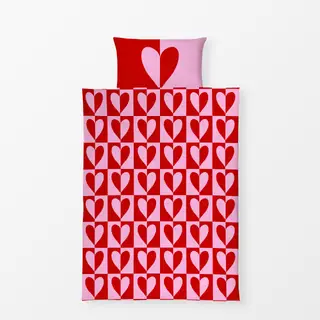 Bettwäsche Schachbrett Herzen