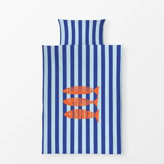 Bettwäsche Small Fish on Stripes