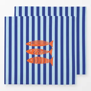 Servietten Small Fish on Stripes