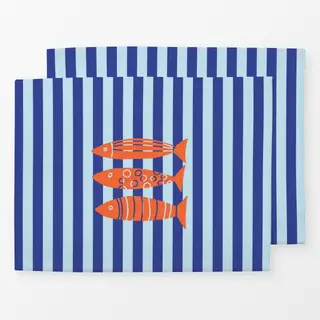 Tischset Small Fish on Stripes