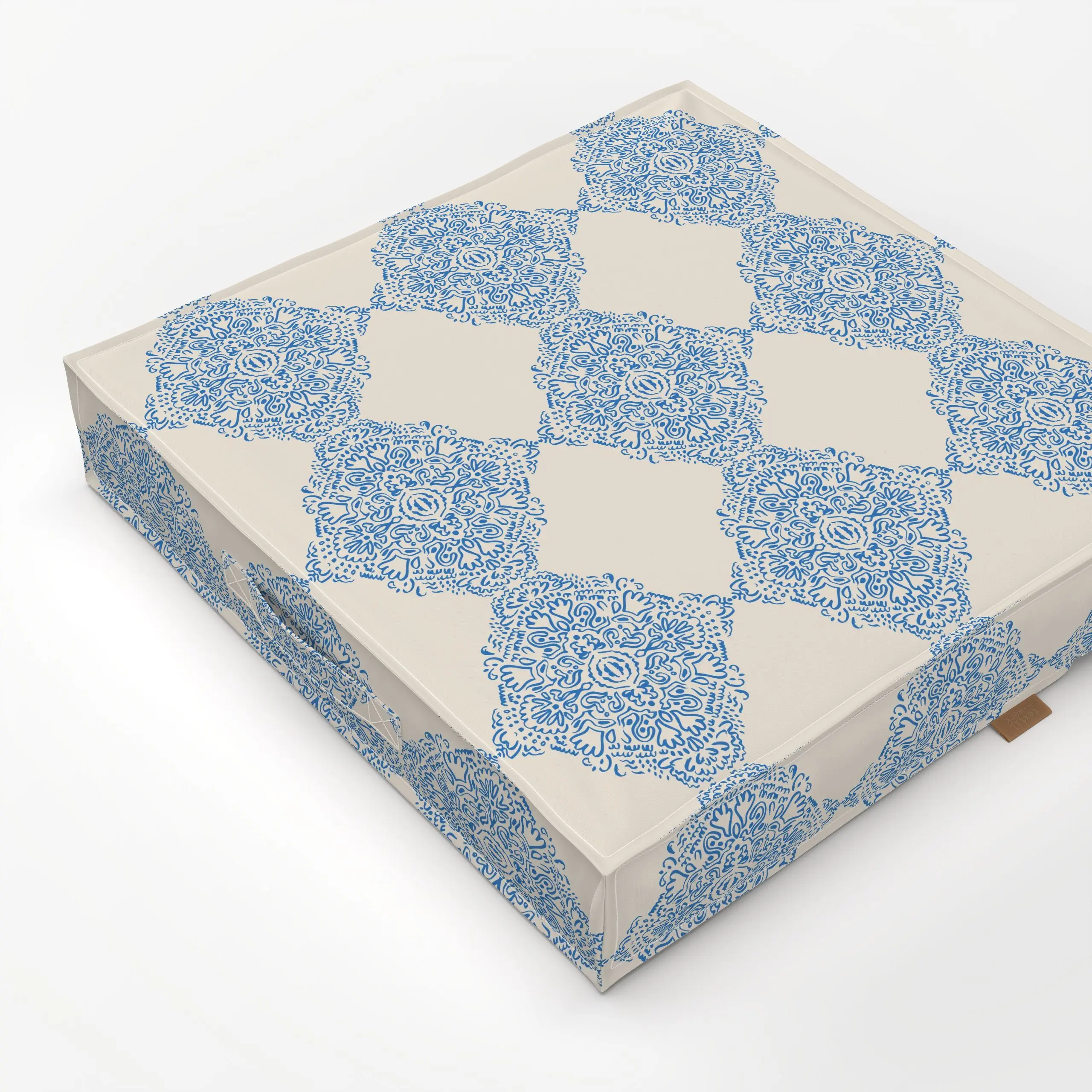 Bodenkissen Ornament blue - Sommer, Symbole & Muster, Retro & Vintage - von „Patries Elisabeth"; boho, mediterran, Ornament,...