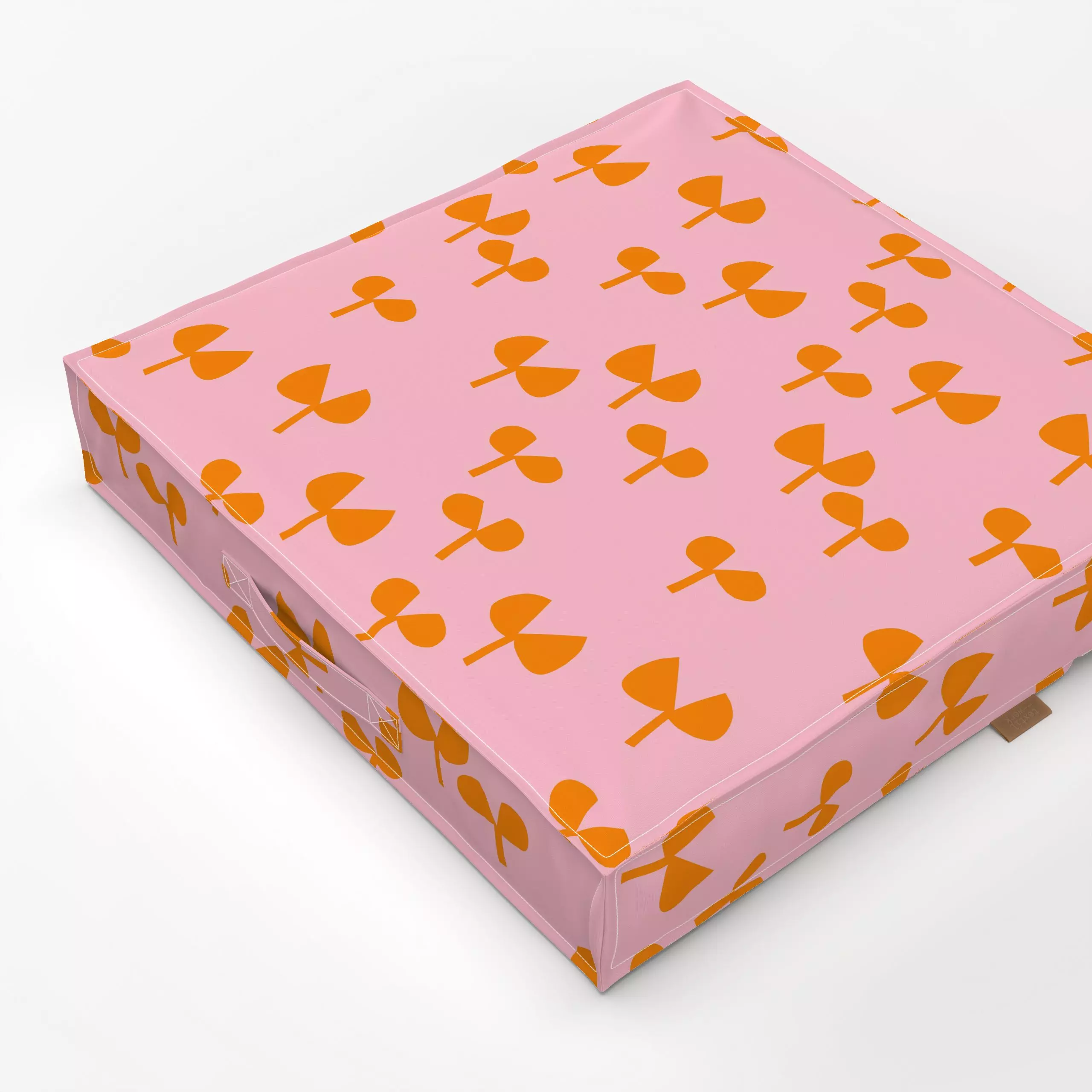 Bodenkissen Fallen Leaves Orange - Blumen & Florales, Symbole & Muster - von „Lisa Jasmin Bauer"; Muster, abstrakt, rosa, Bl...