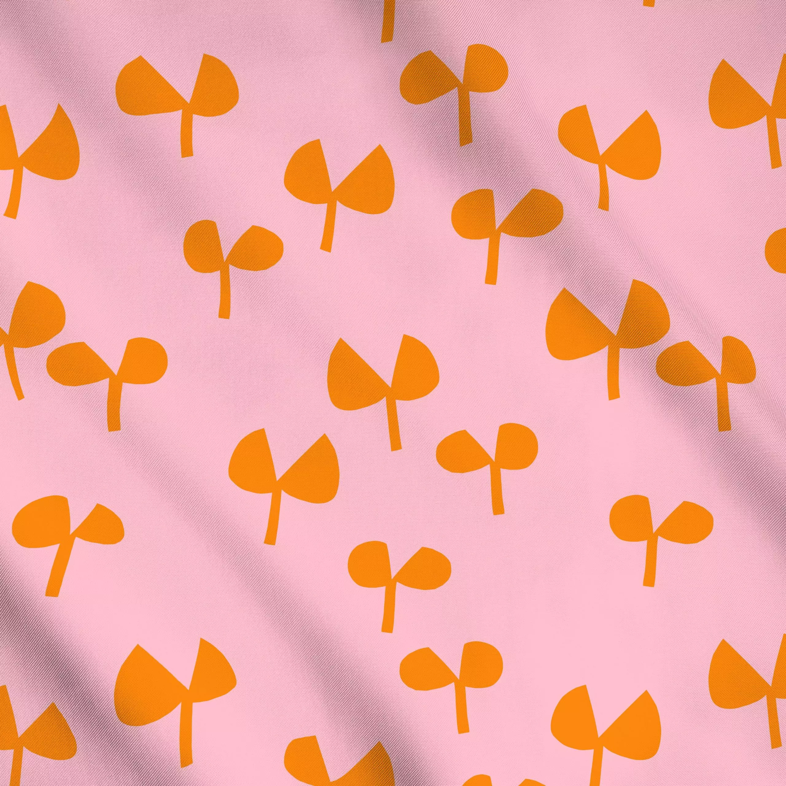 Meterware Fallen Leaves Orange - Blumen & Florales, Symbole & Muster - von „Lisa Jasmin Bauer"; Muster, abstrakt, rosa, Blät...