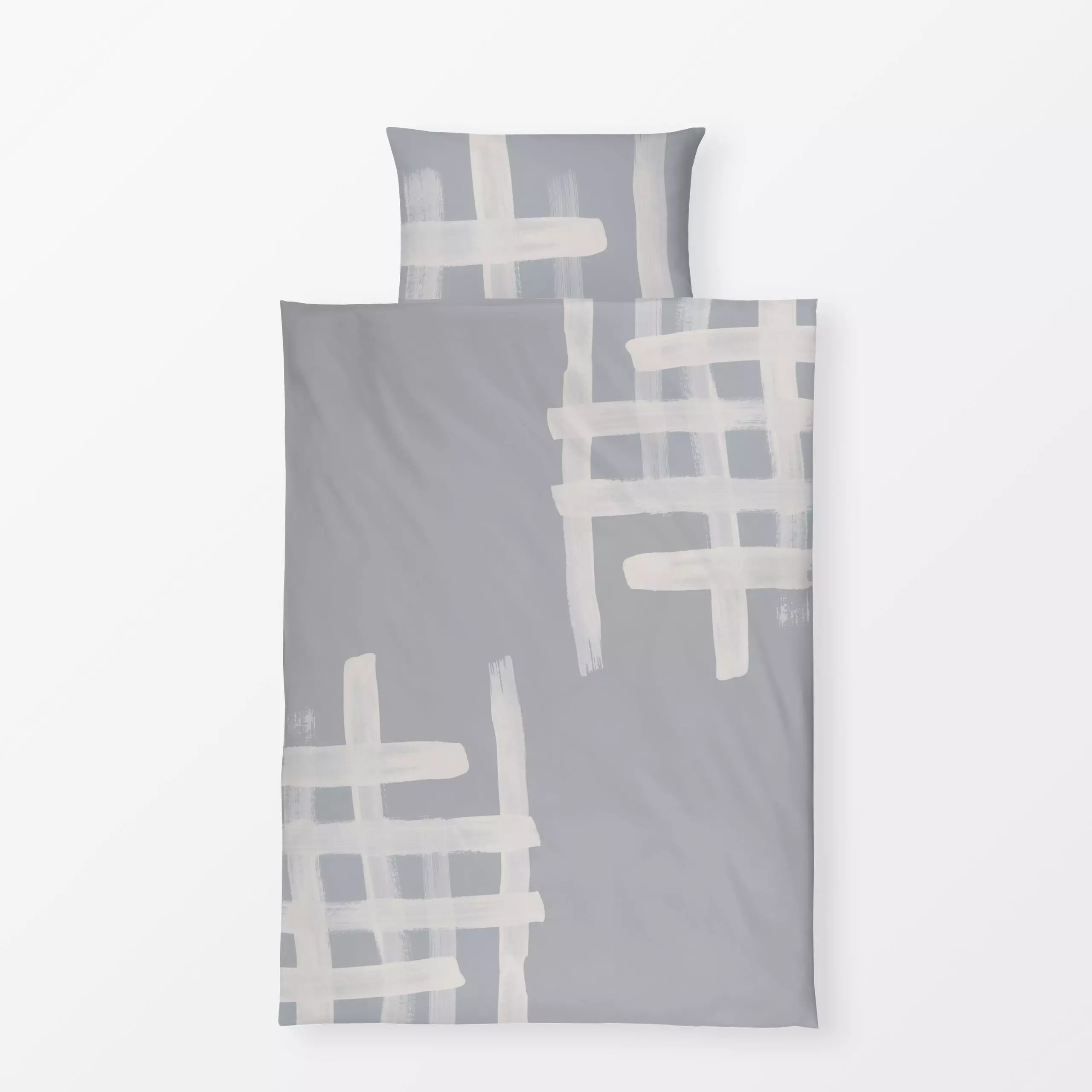 Bettwäsche Grids and Shapes 8 - Symbole & Muster - von „Mareike Böhmer"; minimal, Pinsel, Linien, abstrakt, Pinselstrich, sk...