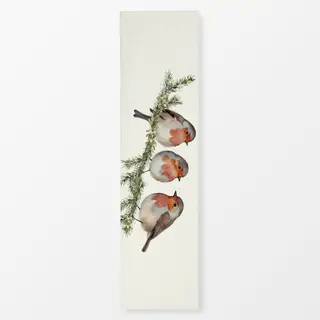 Tischläufer Rotkehlchen Robin Vögel Creme