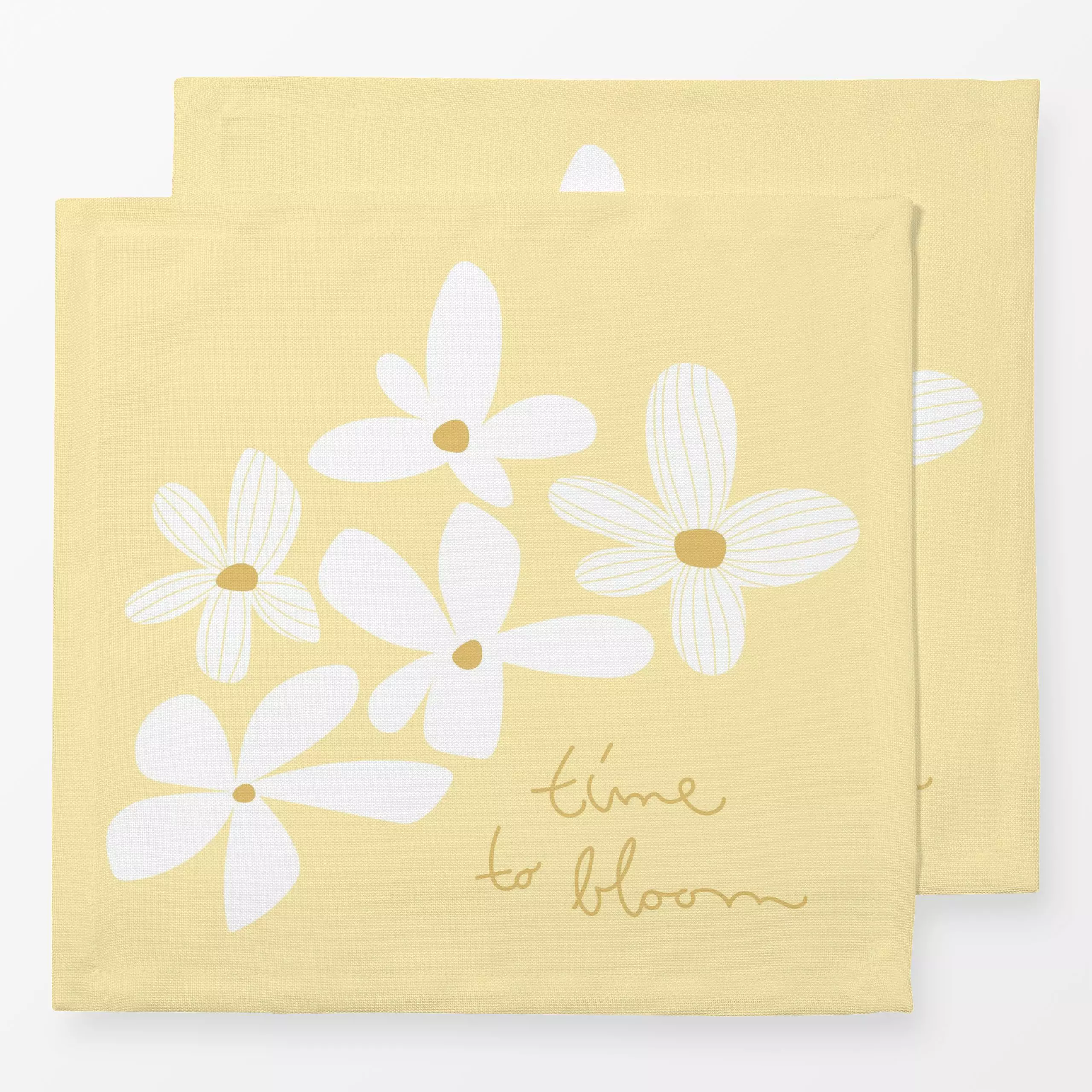 Servietten LINEAR Time to Bloom 2 - Blumen & Florales, Sprüche & Schriftzüge - von „Primus Pattern"; Blumen, Blüten, grafisc...