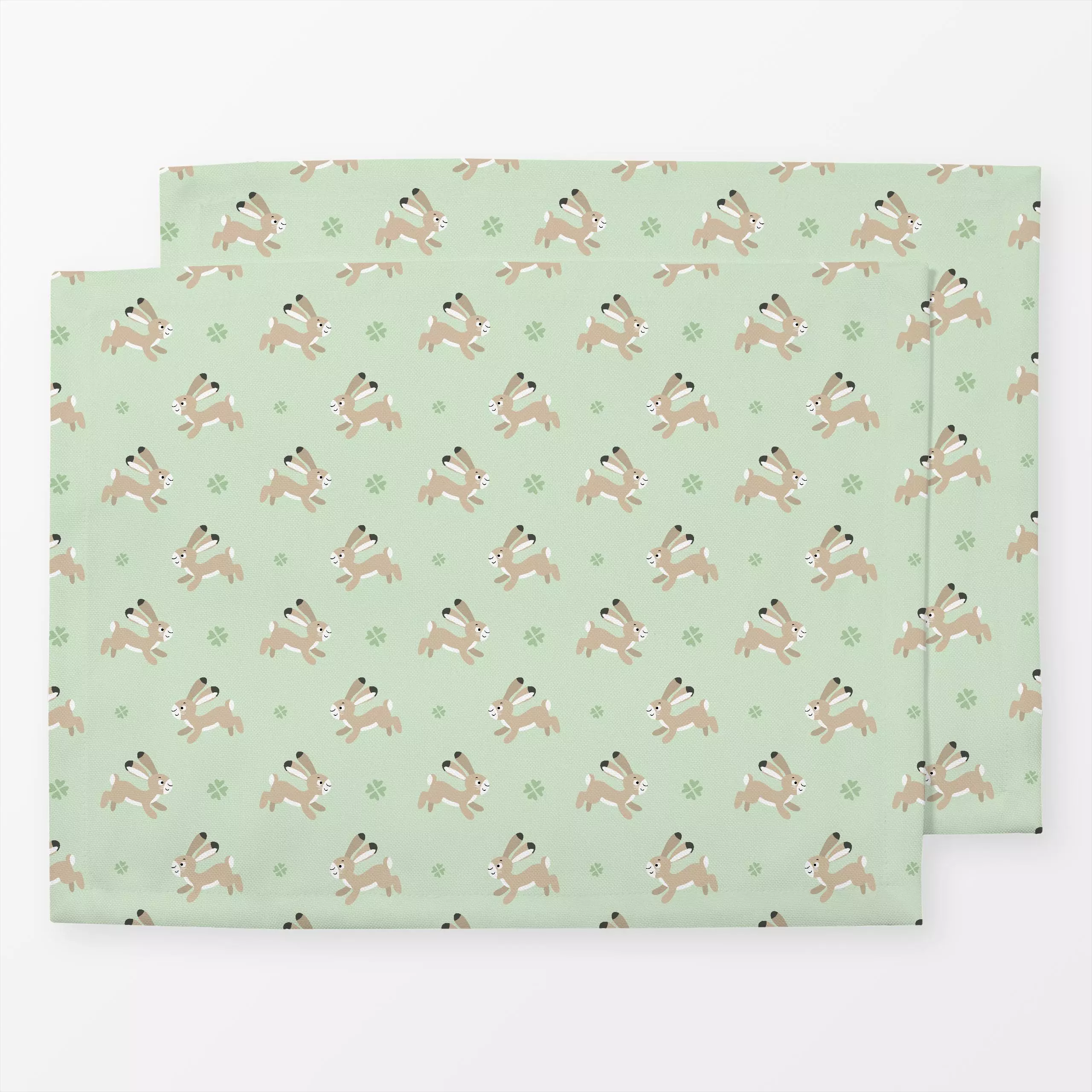 Tischset Hoppelhase - Frühling, Tiere - von „Julia Reyelt"; minimal, Hase, Wildtiere, Tiere, modern, Ostern, Osterhase, Klee...