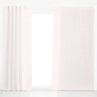 Dekovorhang Vintage Rosa Weiß Karo