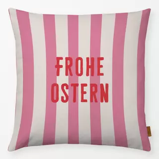 Kissen Frohe Ostern Streifen Rosa