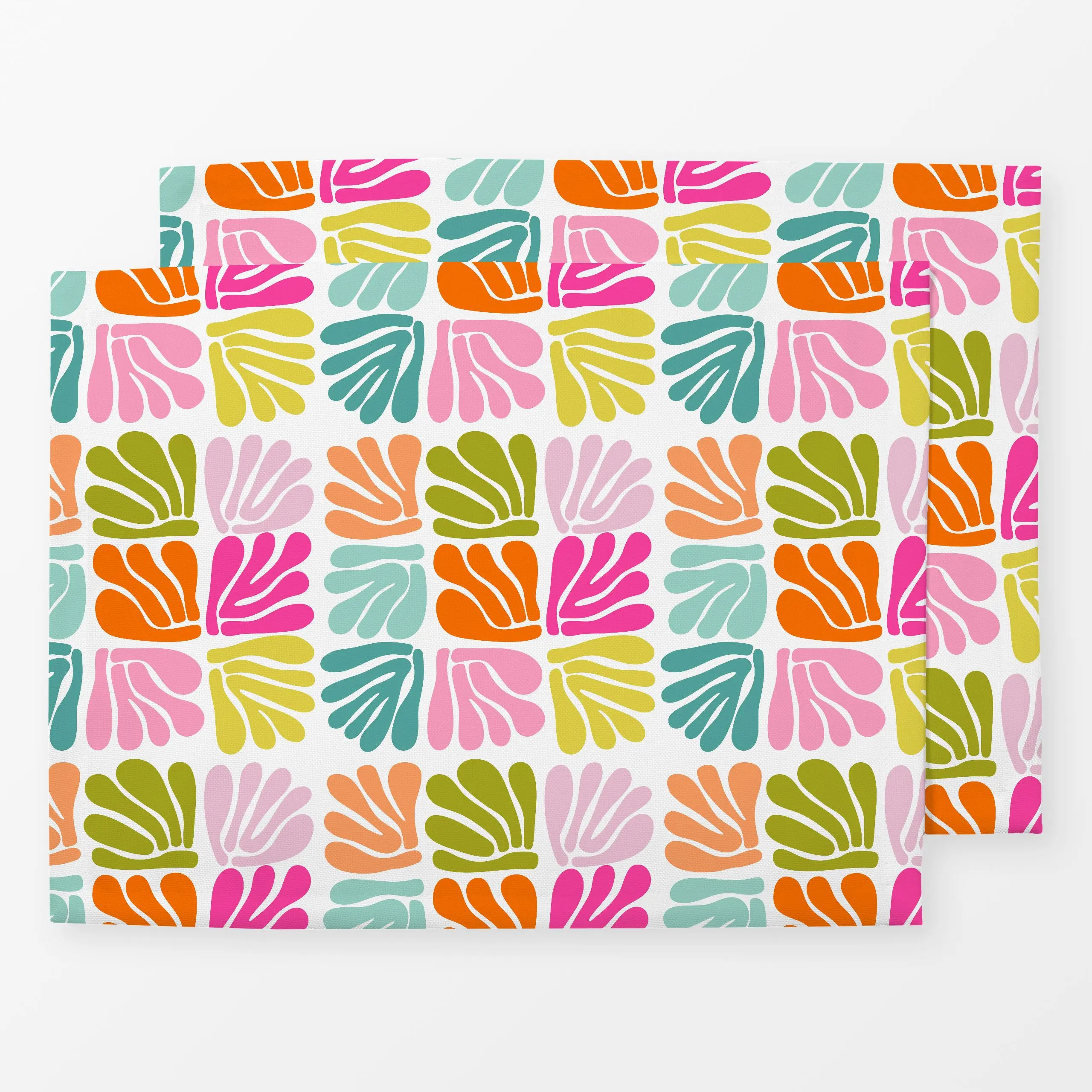 Tischset Matisse Inspired Summer Fun - Symbole & Muster - von „Andrea Haase"; abstrakt, formen, floral, organisch, farbenfro...