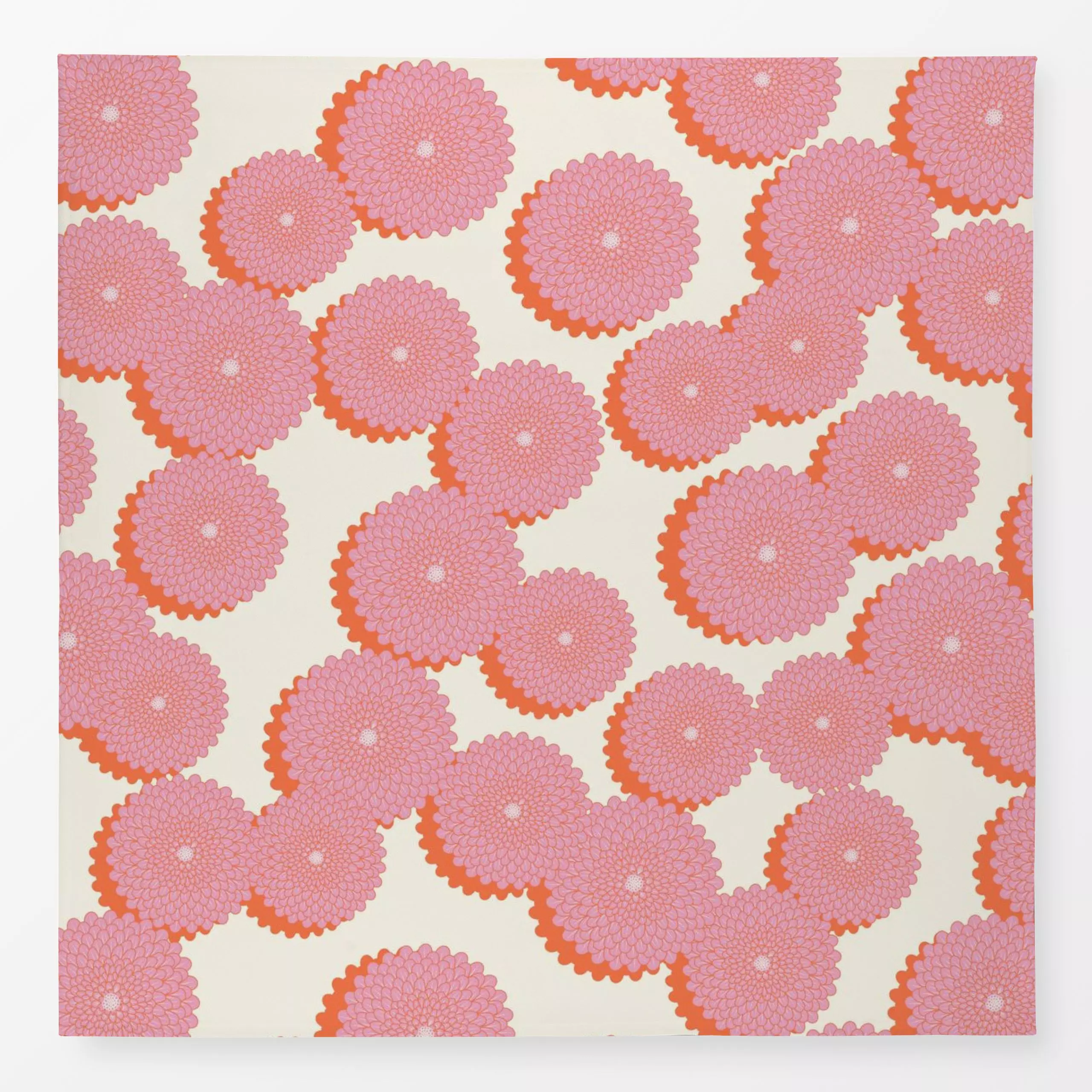 Tischdecke Retro Blumen Creme Pink - Blumen & Florales, Symbole & Muster - von „DEINKI"; Blumen, Retro, Blüten, farbenfroh, ...