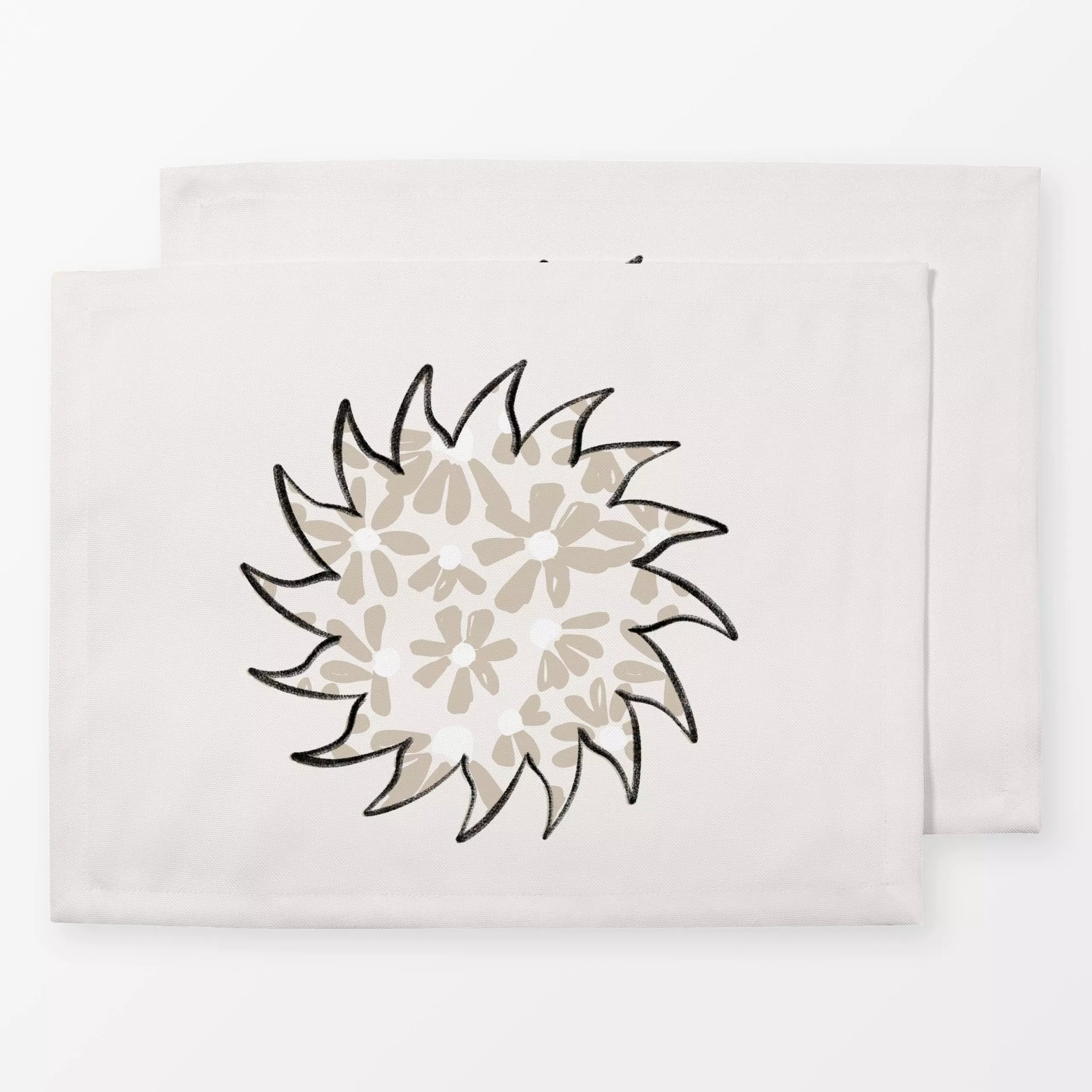 Tischset Flower Sun beige, Sommer, von Kruth Design