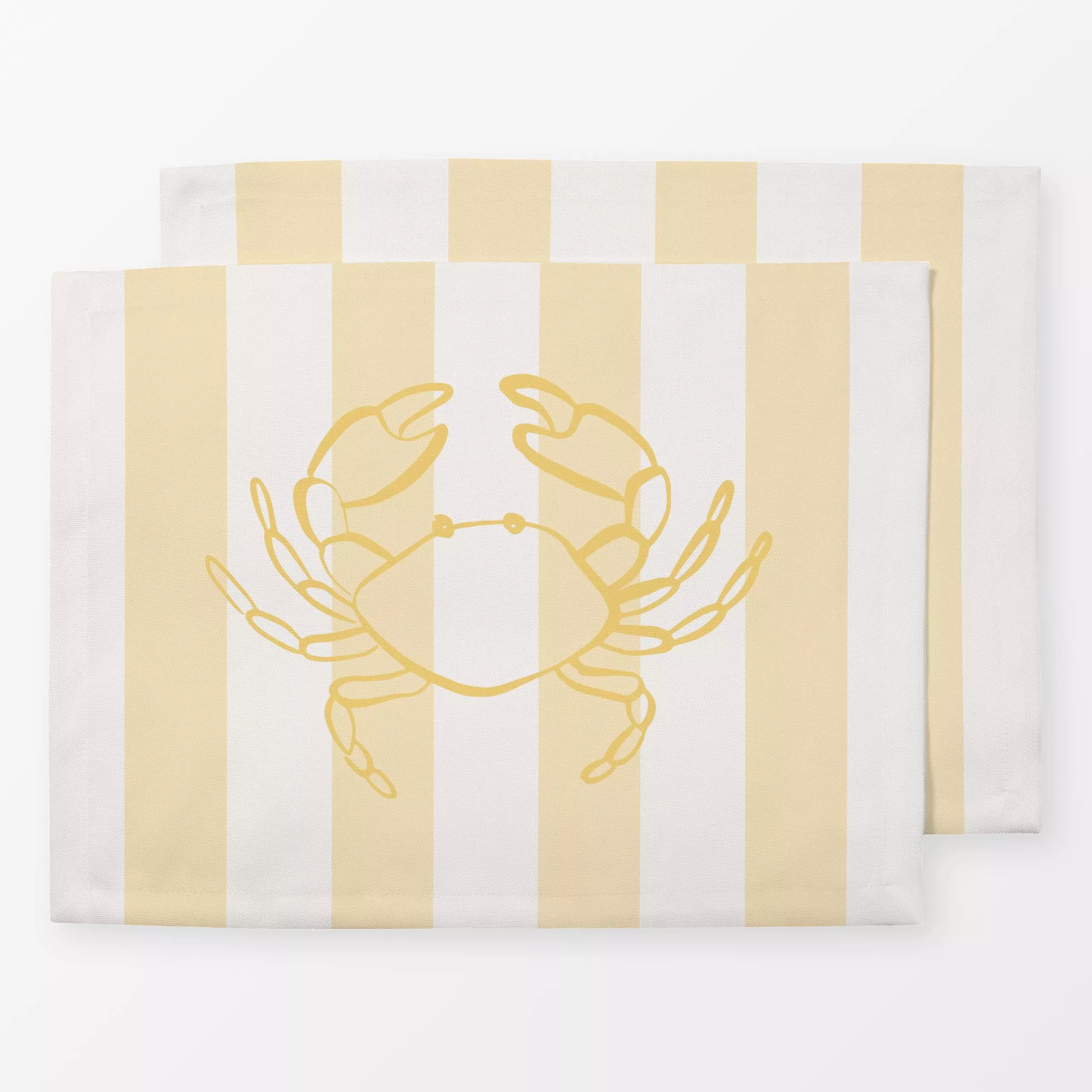 Tischset Krabbe Streifen Buttermilk - Liebe, Romantik & Pride, Tiere, Symbole & Muster - von „Kruth Design"; Streifen, Somme...