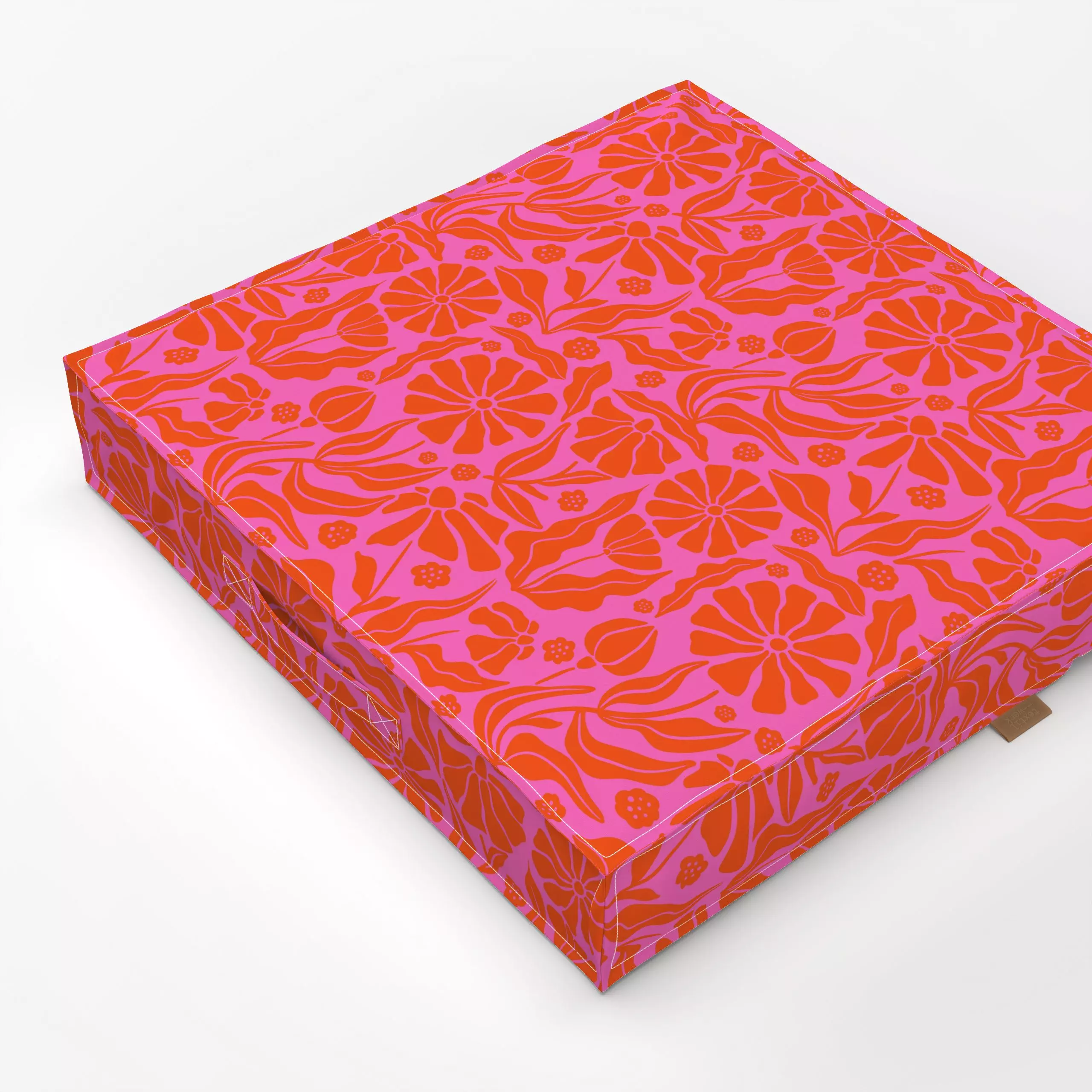 Bodenkissen Sommer Blumen Pink 5 - Blumen & Florales - von „Uta Naumann"; Muster, abstrakt, Retro, Blüten, modern, Sommer, B...