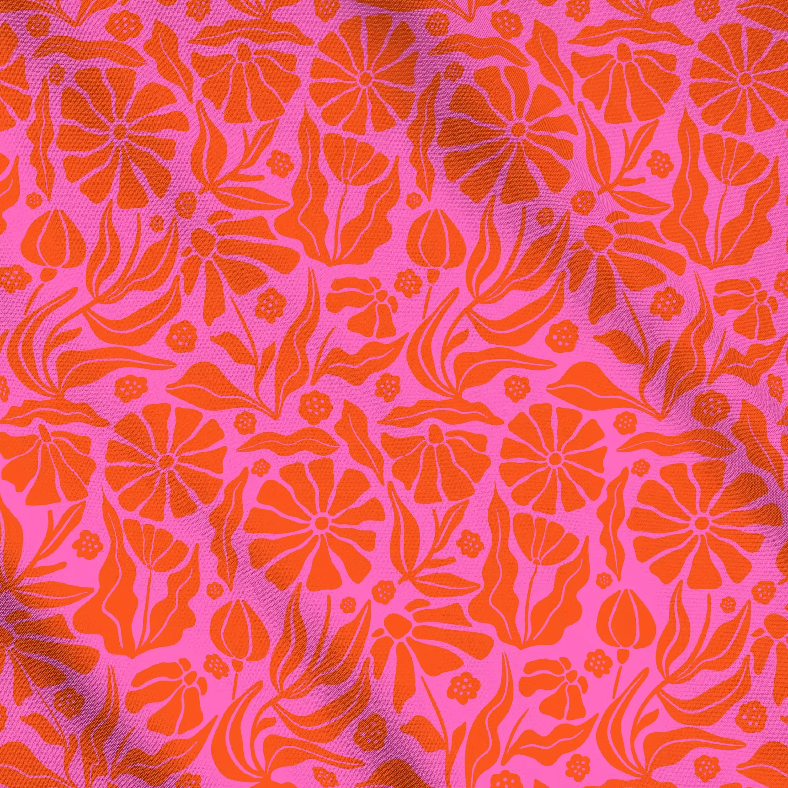 Meterware Sommer Blumen Pink 5 - Blumen & Florales - von „Uta Naumann"; Muster, abstrakt, Retro, Blüten, modern, Sommer, Bot...