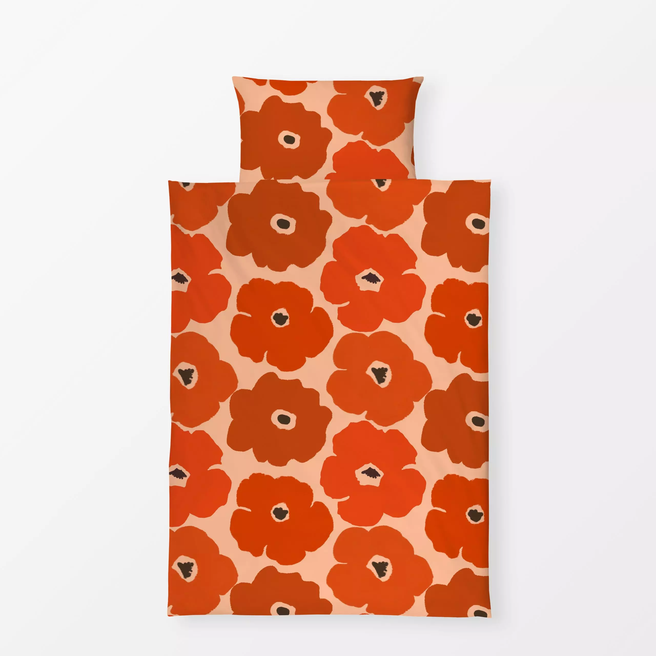 Bettwäsche Abstrakte Riesen Blüten Rot - Blumen & Florales, Symbole & Muster, Retro & Vintage - von „Mareen Heinz"; Muster, ...