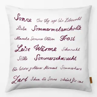 Kissen Typo Deutsch Beige