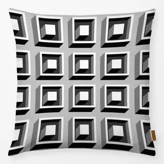 Kissen Cubic Pattern Black And White