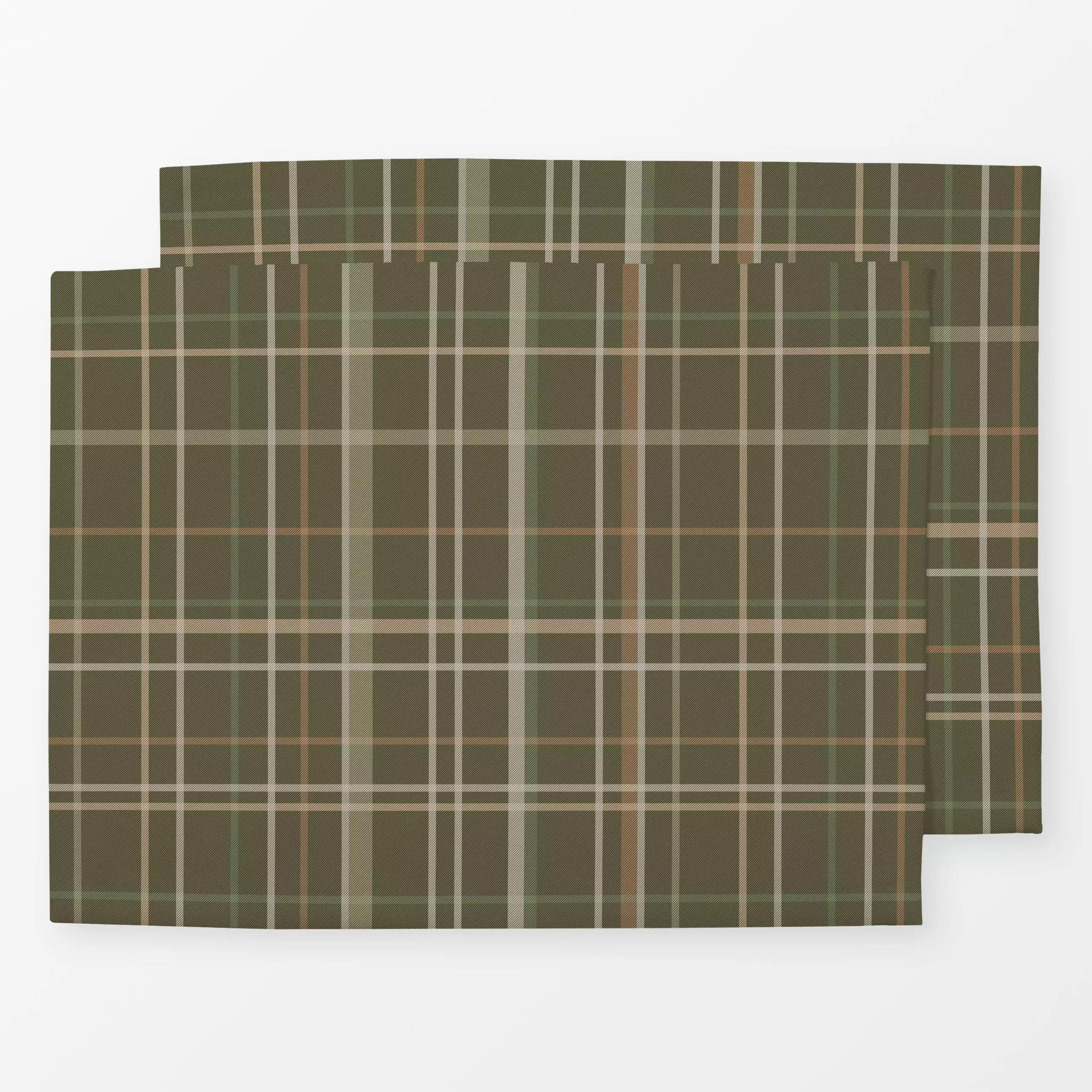 Tischset Winter Checks fern green - Weihnachten, Winter, Symbole & Muster - von „Karen Menzenbach"; Muster, Weihnachten, Win...