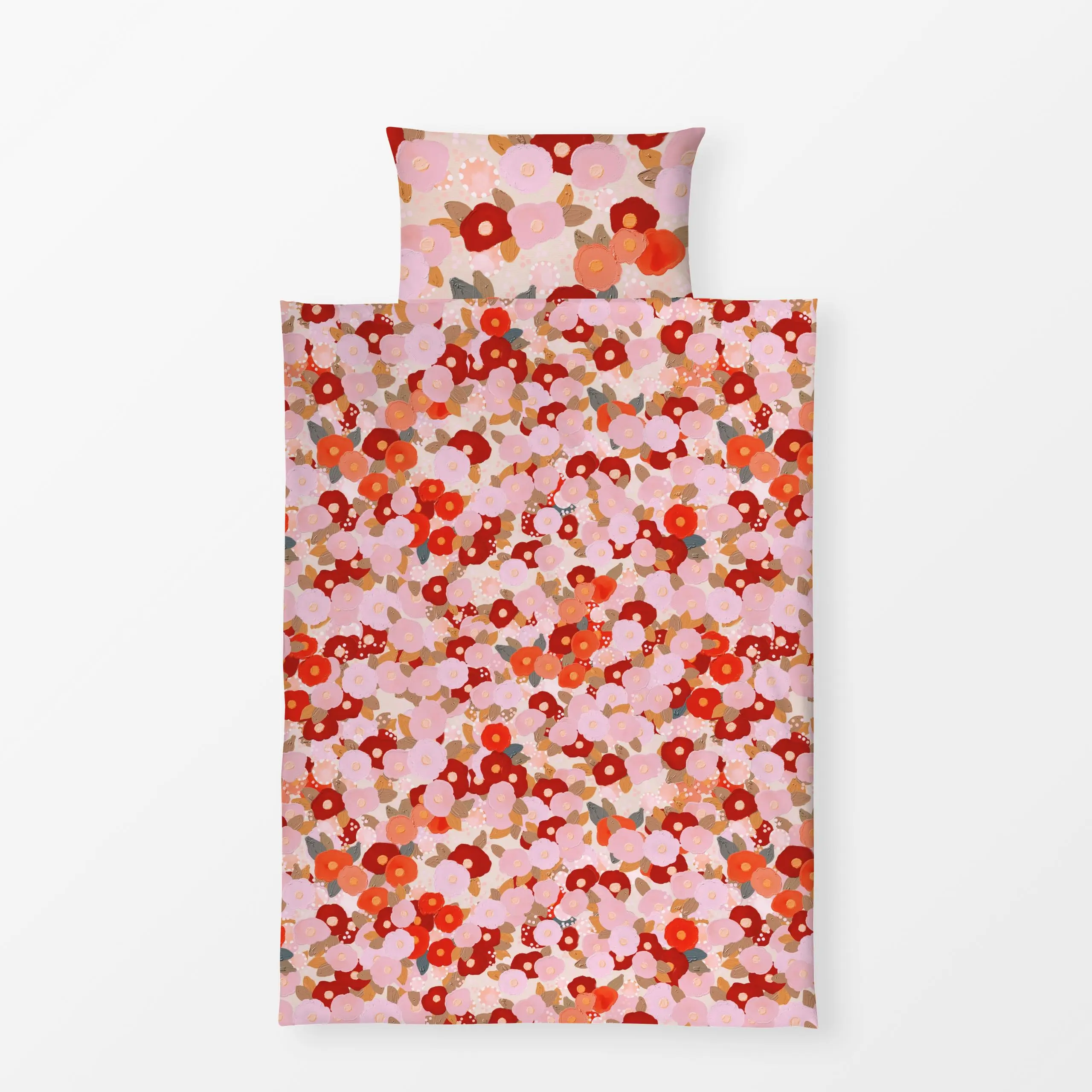 Bettwäsche Pink Rosa Rot Abstrakte Blumen - Blumen & Florales, Sommer, Symbole & Muster - von „Monika Strigel"; Textur, rosa...